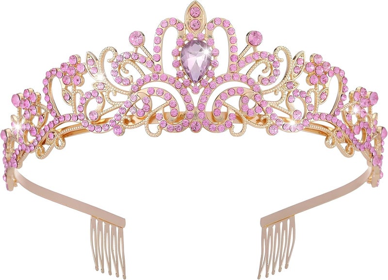 AXX Princess Crown for Women, Crystal Queen Tiaras for Girls Bridal Hair Accessories Gifts for Birthday Wedding Prom, Bridal Party, Pageant, Halloween Christmas Costume - Image 1
